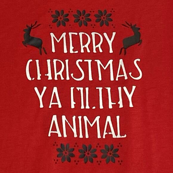 Christmas Pajama Kids 8/9y 2pc Ya Filthy Animal Festivecore Holiday Matching Fun - Picture 2 of 8